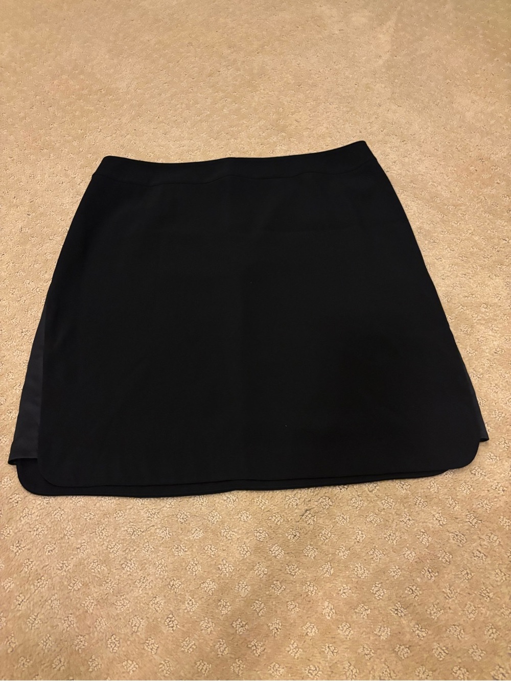 Eileen Fisher Black Silk Panel A-Line Midi Classic Skirt Minimalist Quiet Luxury